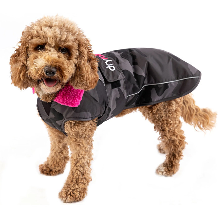 2023 Dryrobe Dog Coat V3 DRV3 - Black Camo / Pink